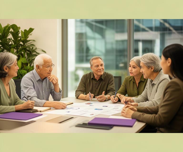 Singapore family business leaders reviewing succession documents around a meeting table
